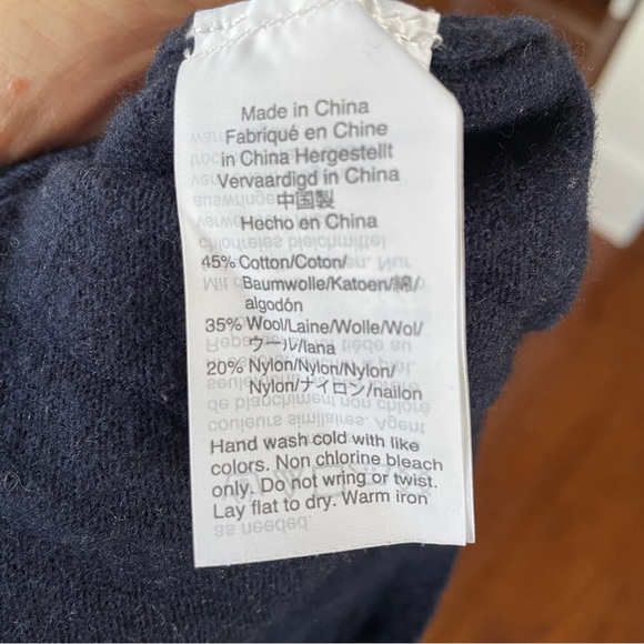 J. Crew Factory Navy Wool Teddie Sweater Size Small - Picture 4 of 4